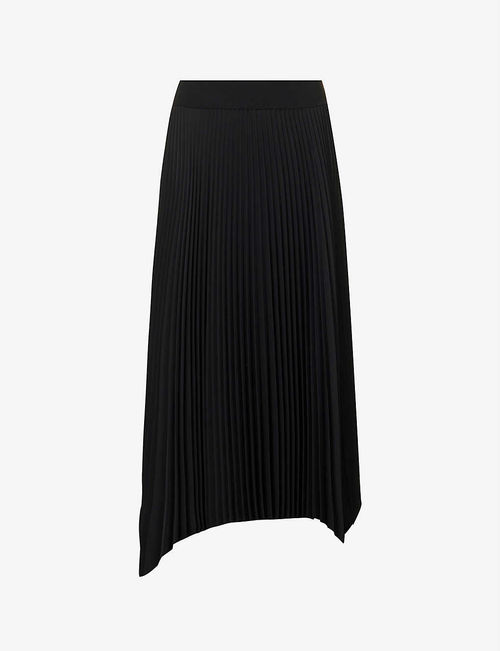 Ade pleated crepe midi skirt