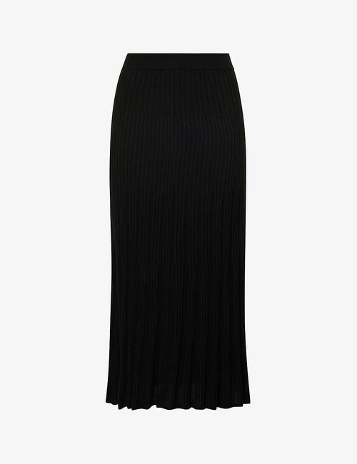 Ribbed wool midi skirt