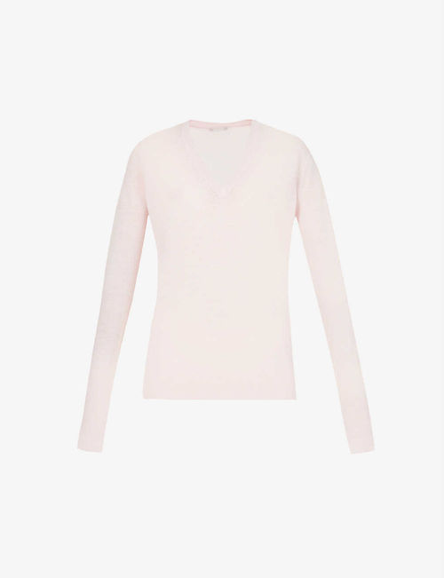 V-neck slim-fit cashmere top