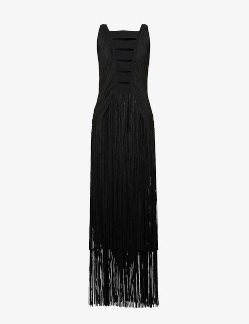 Cut-out fringed recycled...