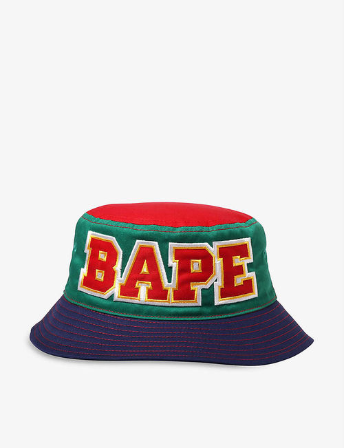 Logo-appliqué woven bucket hat