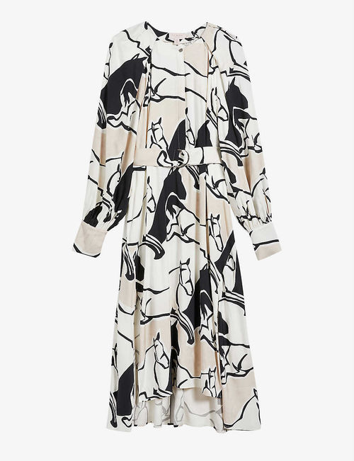 Sydnei graphic-print belted...