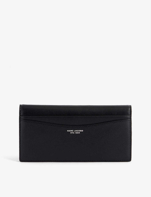 Logo-print leather purse