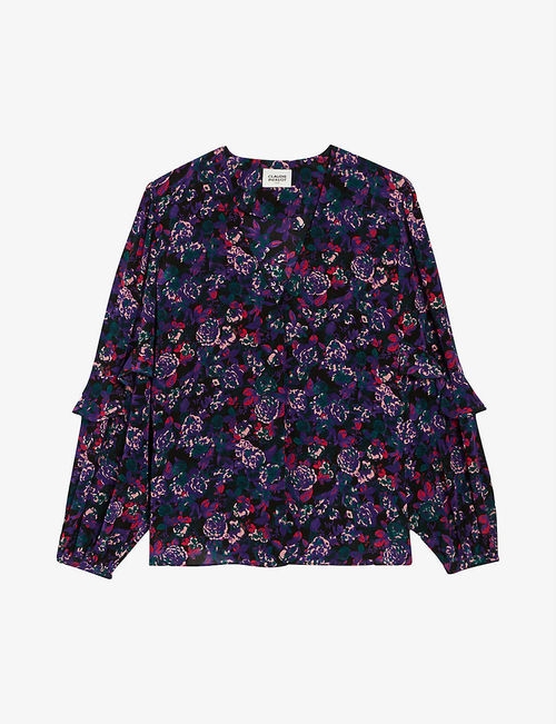 Printed silk blouse