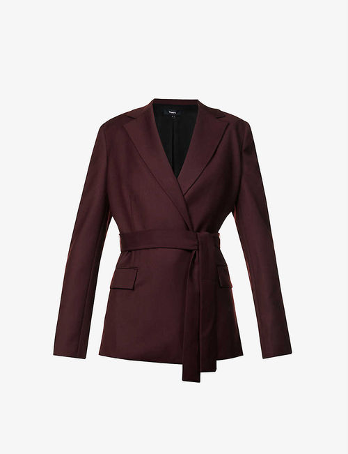 Belted virgin wool blazer