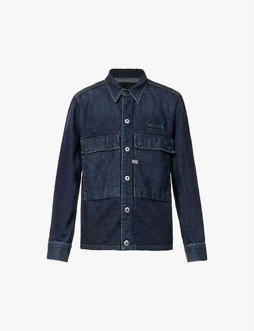 Chest-pocket denim overshirt