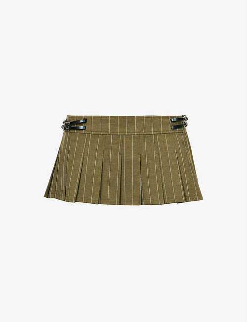 Pleated low-rise woven mini...