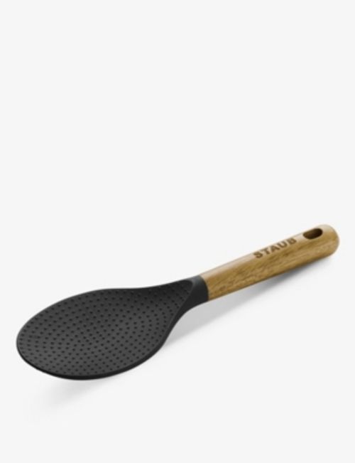 Branded wood and silicone...