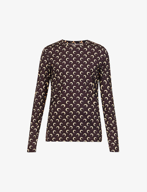 Moon-print long-sleeved...