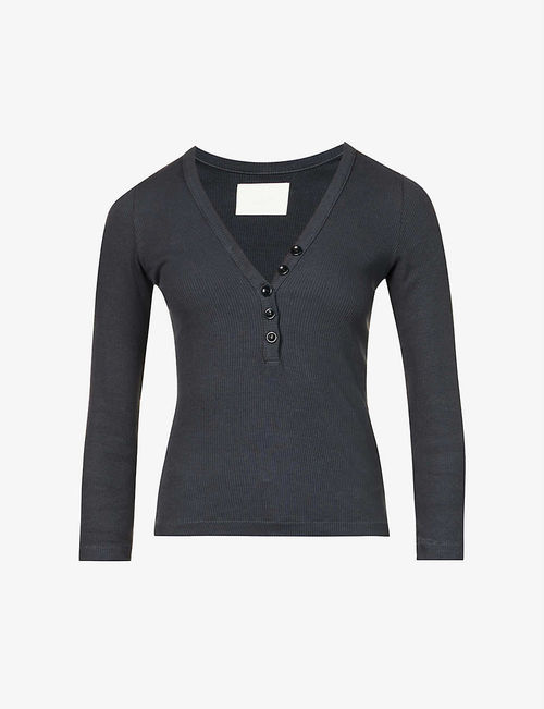 Aideen V-neck stretch-jersey...