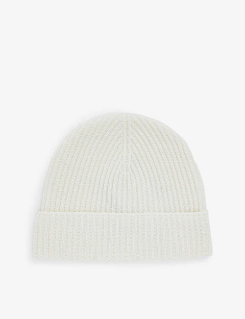 Ribbed-knit cashmere beanie