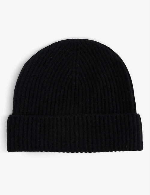 Ribbed-knit cashmere beanie