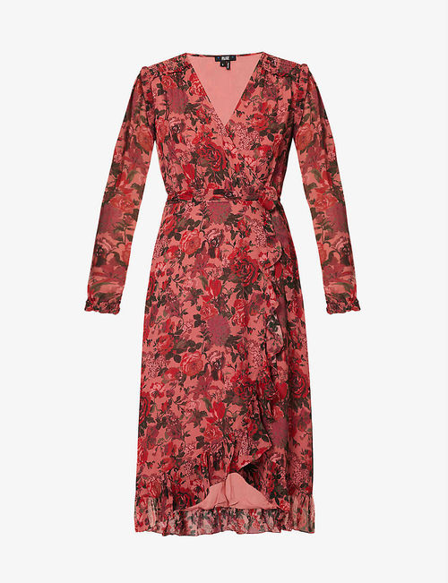 Paulette floral-print silk...