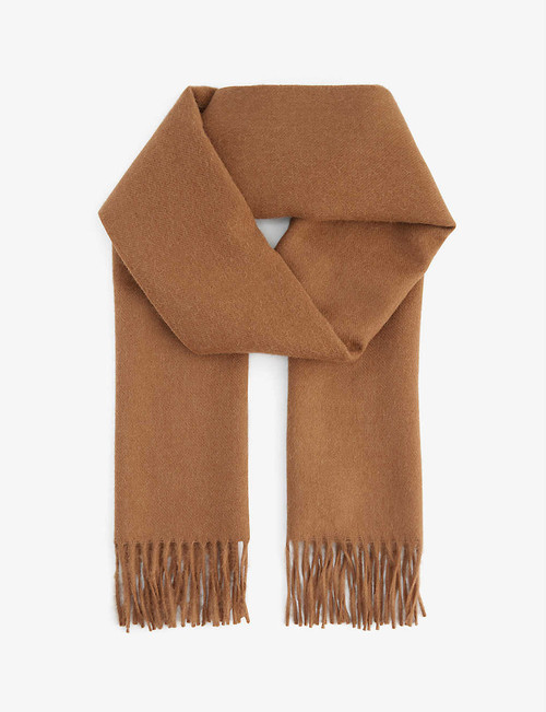 Fringed alpaca-wool scarf
