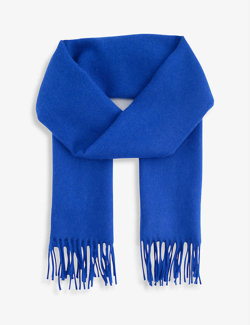 Fringed alpaca-wool scarf
