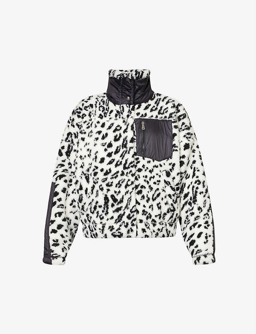 Leopard-print fleece jacket