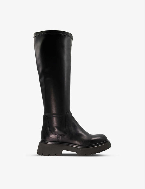 Tilt leather knee-high boots