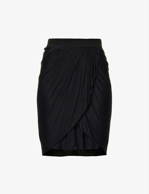 Asymmetric-hem pleated...