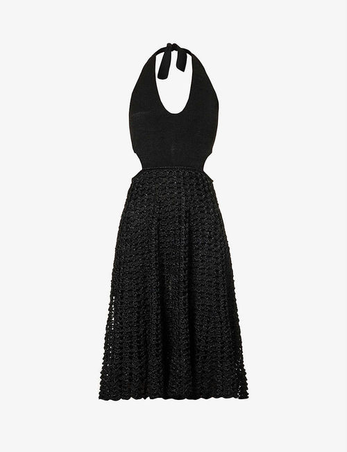 Crochet stretch-knit midi...