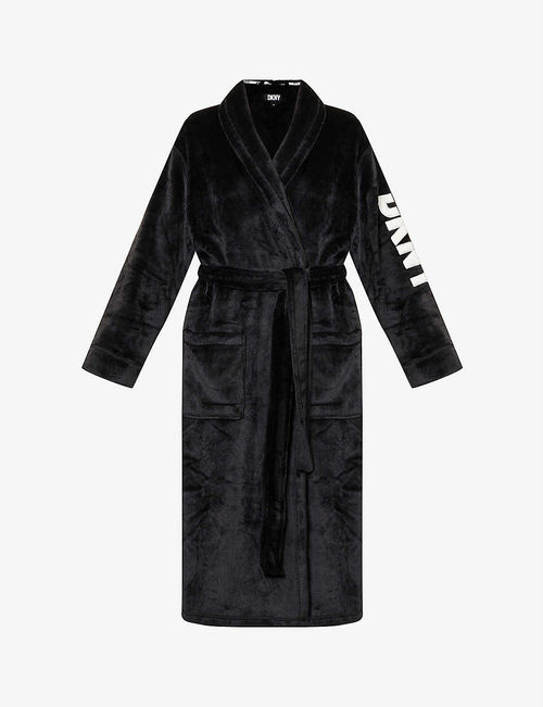 Tie-waist faux-fur robe