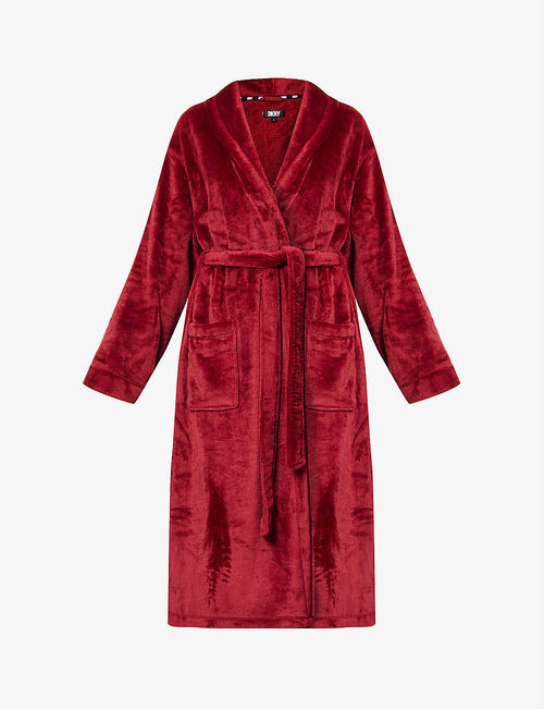 Tie-waist faux-fur robe