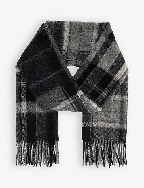 Mixed tartan wool scarf