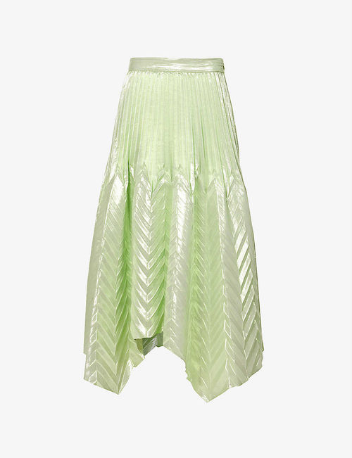 Cassia pleated silk-blend...