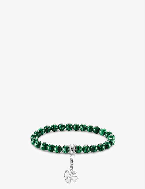 Beaded faux-malachite and...