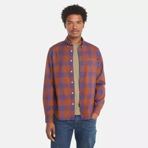 Timberland Tartan Shirt For Men In Terracotta Brown, Size XXL