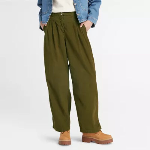 Needle Corduroy Trousers for Women in Terracotta