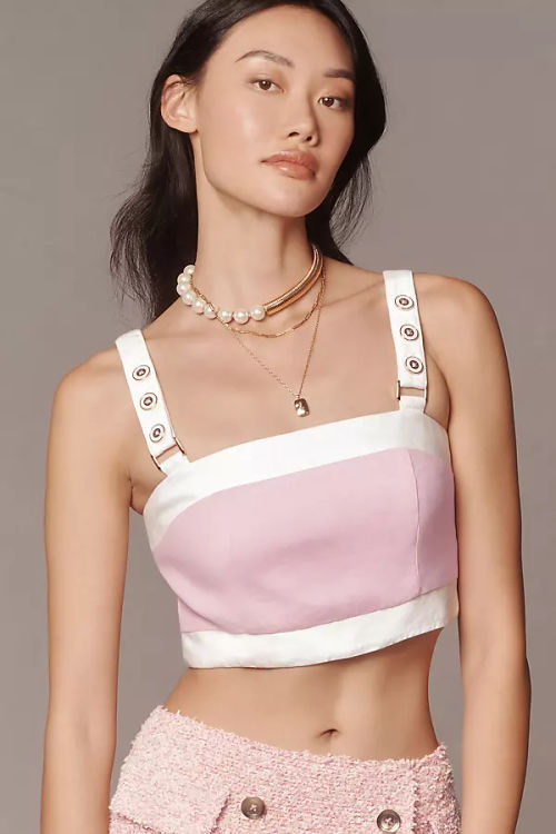 Maeve Square-Neck Cropped...