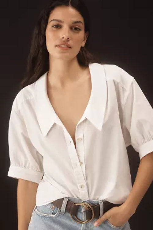 Pilcro Relaxed-Collar Blouse