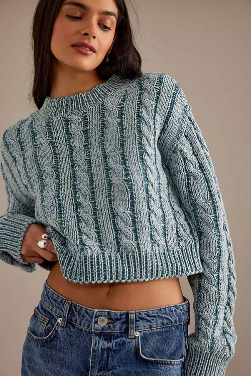 Grunge Cable Knit Crop Jumper