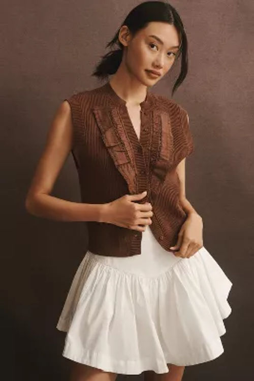 Maeve Ruffled Sweater Vest