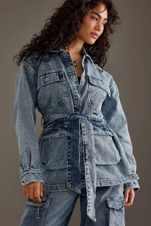 Good American Uniform Cargo Denim Jacket