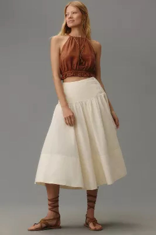 Maeve Drop-Waist Wrap Midi...