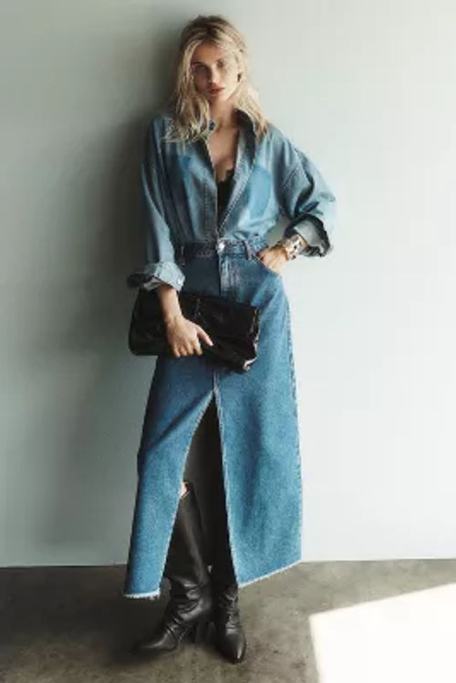 Pilcro Madi Front-Slit Denim...