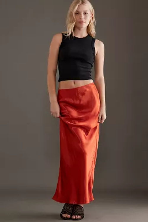 Satin Bias Maxi Slip Skirt