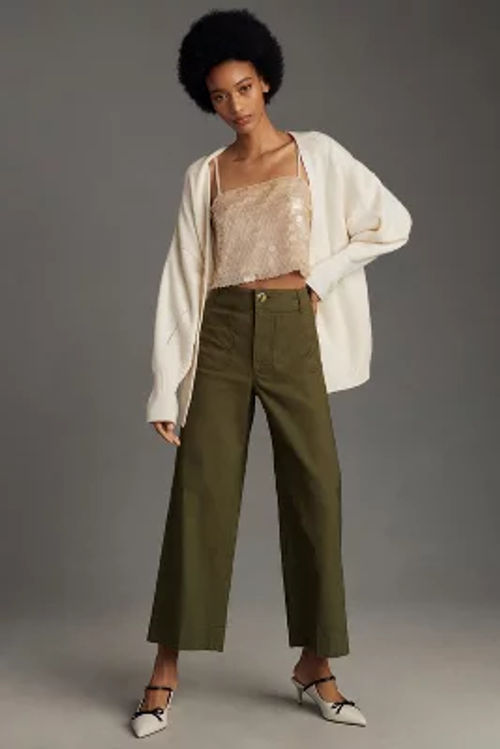 Maeve The Colette Cropped Wide-Leg Trousers