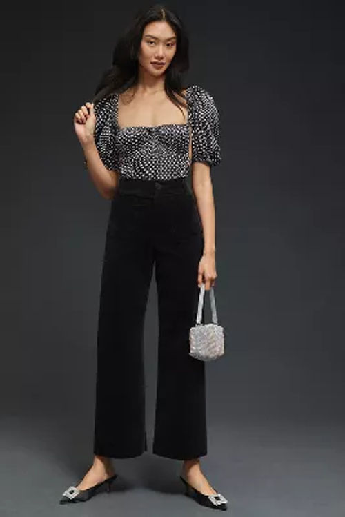 The Colette Cropped Wide-Leg Corduroy Trousers by Maeve