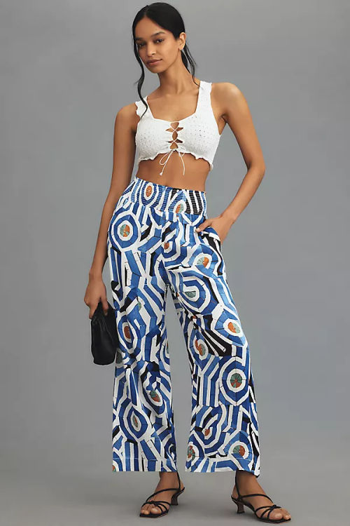 Maeve Printed Wide Leg...