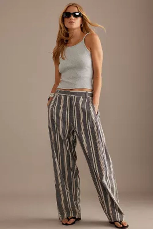 Linen-Blend Barrel Trousers