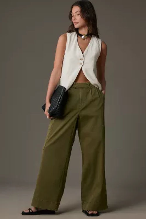 Pilcro Pleated Wide-Leg Cargo...