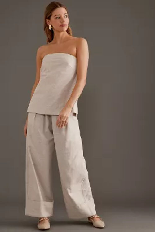 ALIGNE Linen Wide-Leg Trousers