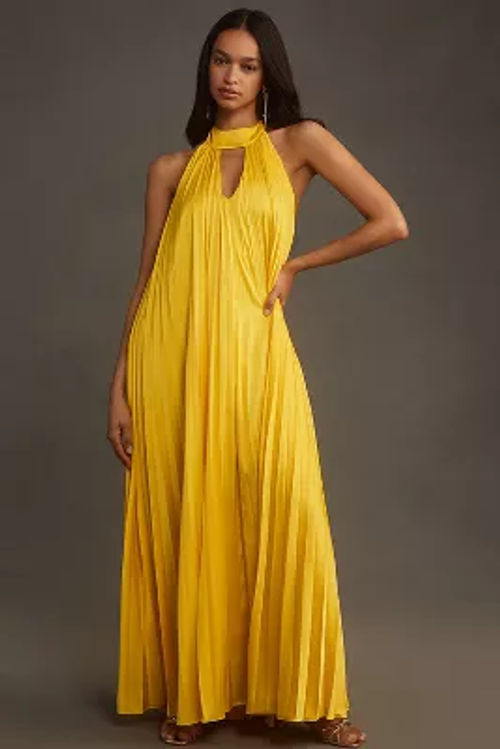 Hutch Pleated Halter Maxi...