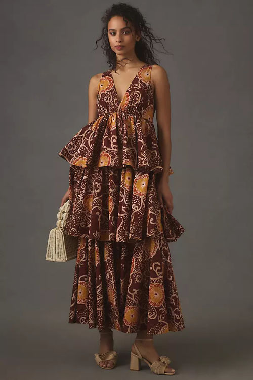 Atsu V-Neck Floral Tiered...