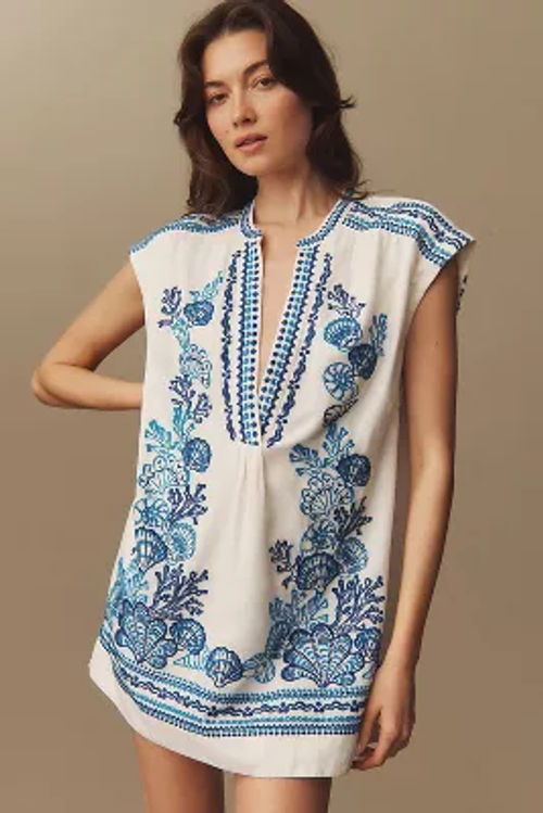 Maeve Embroidered Linen Tunic...