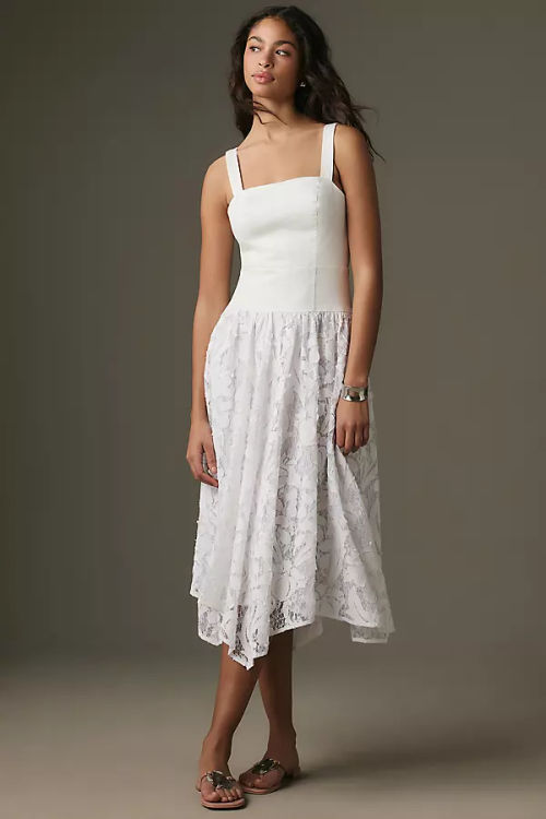 Pilcro Lace Drop-Waist Midi...