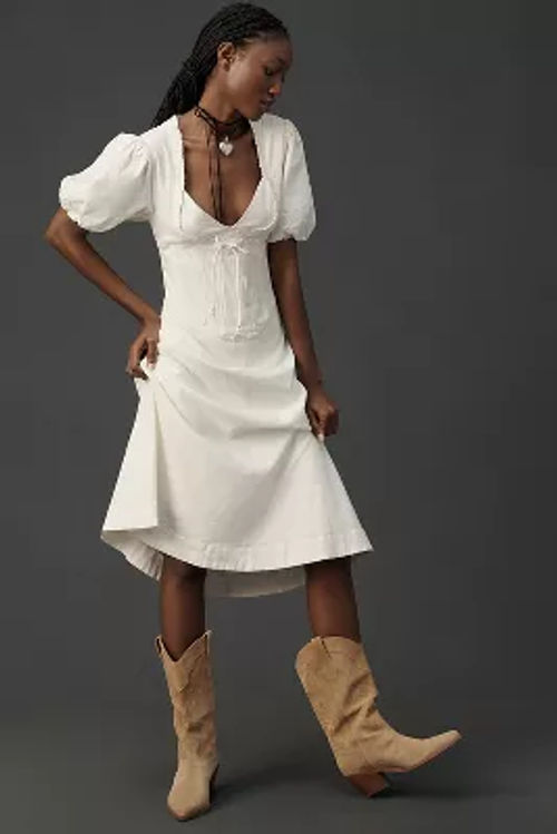 Maeve Short-Sleeve Linen...