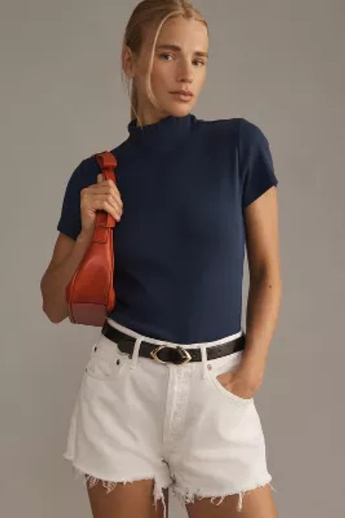 Maeve Ribbed Mock-Neck...